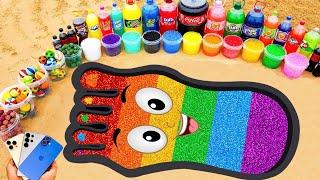 How to make Rainbow Foot with Slime, Orbeez, Mentos vs Coca Cola, Pepsi, Fanta & Popular Sodas