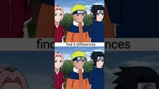 spot 3 differences #naruto #sasuke #anime #shorts