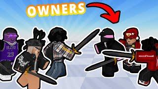 3V3ING THE OWNERS OF ROBLOX SWORD FIGHT AND STEAL TIME!