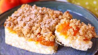 Cottage cheese breakfast with oatmeal. No flour! Pie, crumble with oatmeal.