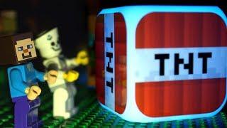 LEGO Noobik vs TNT Lucky Blocks Minecraft Stop Motion Humor Animation