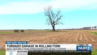 Tornado hits Rolling Fork night before 2 year anniversary of deadly tornado