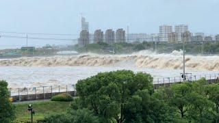 Once a year, Tsunami like waves strikes China! Typhoon Pulasan triggers flooding in Shanghai