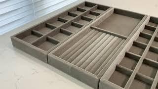Silver Gray jewelry drawer organizer tray insert