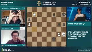 Fabiano Caruana VS Nodirbek Abdusattorov #chess #chesskidcup #chesschamps 2023 Champions Chess Tour