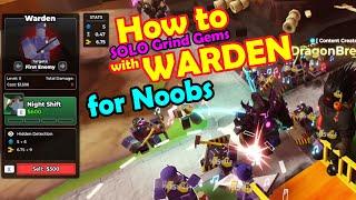 TDS SOLO HC Hardcore how to play with WARDEN - Tower Defense Simulator Roblox