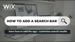 How to Add a Search Bar + Customize Result Pages in Wix