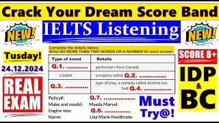 IELTS LISTENING PRACTICE TEST 2024 WITH ANSWERS | 24.12.2024