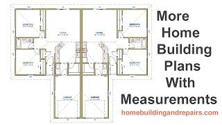 Duplex Apartment Building Plans - Two Bedroom One Bath With Identical Floor Plan Layout