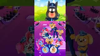SHERIFF LABRADOR EXE vs SHERIFF PAPILLON vs DOBIE EXE X Coffin Dance Tiles Hop #shorts #122