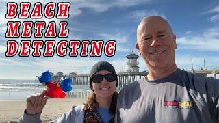 Bill & Christine's Huntington Beach Metal Detecting Adventure!