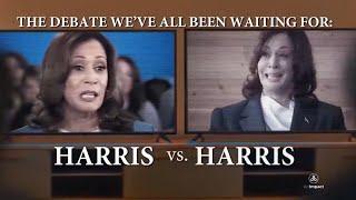 Donald Trump releases 'brutal' ad of Kamala Harris 'debating herself'