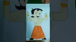 How to draw Chota bheem । colouring part with watercolor । Artist Soumyadeep Banerjee। #shorts