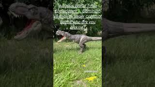 Jurassic World T-Rex Showdown!  Dominion vs Rebirth Super Colossal Battle! Who are you picking?