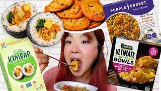 Trying Vegan Food from SPROUTS | Grocery Haul & Taste Test) | Frozen Kimbap, Vegan Cookies, etc.