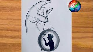 Girl Drawing Inside Ball #girldrawing