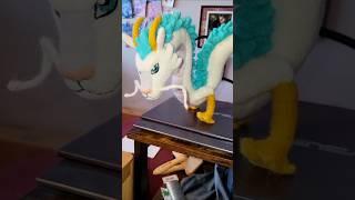 Needle felting a large dragon. Haku from #spiritedaway #needlefelting #ghibli #felting #woolart