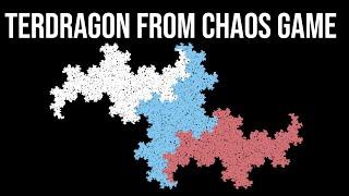 Terdragon from the Chaos Game (visual fractal construction from iterated function system)