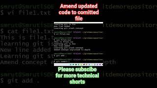 git amend | amend new changes to comitted file #git #interview #shorts