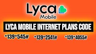 Lycamobile All internet data Plans code | lycamobile internet Packages