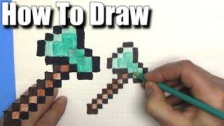 How To Draw a Minecraft Axe - EASY - Step By Step - Pixel Art