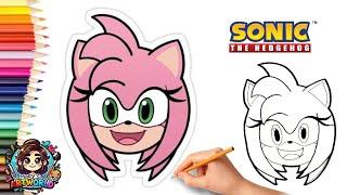 How to Draw Amy Rose’s Head | Easy Sonic Art Tutorial