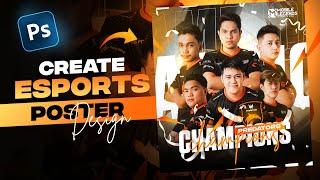 How To Create Proffesional Esports Poster Design In Photoshop Free Template |Full Tutorial Speed Art