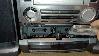 Aiwa CA-DW620 boombox and a Lenoxx Sound BP-749 boombox