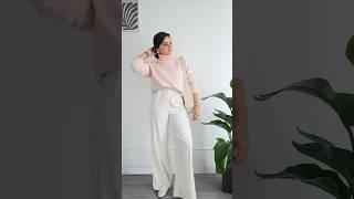 Love pairing baby pink and off white in winters #officeoutfit #workwear #businesscasual