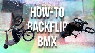 Как сделать ЗАДНЕЕ САЛЬТО на BMX c Андреем Лузаниным (How to BACKFLIP on BMX)