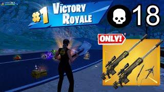 I WON Using Reaper Sniper ONLY! " Zero Build " Gameplay ( Fortnite Chapter 5 Season 1)