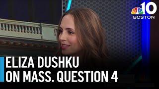 @Issue: Eliza Dushku and husband discuss support for Mass. Question 4