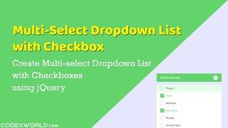 Multi select Dropdown List with Checkbox using jQuery