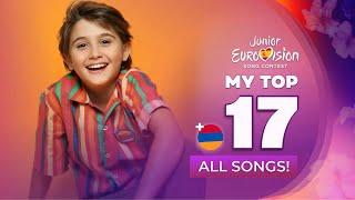 Junior Eurovision 2024 | My Top 17 (NEW: ) - ALL SONGS!