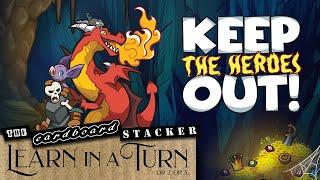 How to Play KEEP THE  HEROES OUT! (Brueh Games) | Learn in a Turn | The Cardboard Stacker