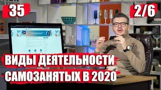 Самозанятые граждане виды деятельности в 2020 году. Список видов деятельности для самозанятых.