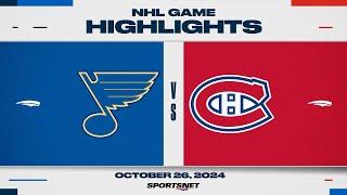 NHL Highlights | Blues vs. Canadiens - October 26, 2024