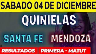 Quinielas Primera y matutina de Santa fé y Mendoza Sábado 4 de Diciembre