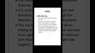 HTML bdo Tag | S Code Hub #shorts #html