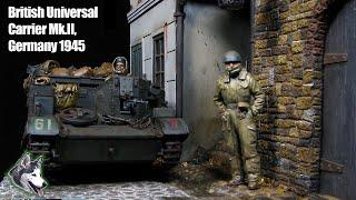 Custom made diorama with a Tamiya Bren Carrier in 1/35 scale.