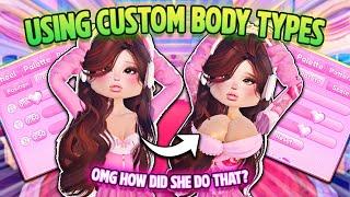 USING CUSTOM BODY TYPES in DRESS TO IMPRESS with ITEM ADJUSTMENT!