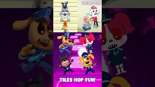 SHERIFF LABRADOR EXE vs SHERIFF PAPILLON vs DOBIE EXE X Coffin Dance Tiles Hop #shorts