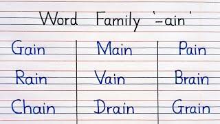 Word Families Part - 23 |Word Family ' - ain ' |' - ain ' Words For Kids|Phonics For Kids|