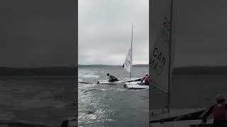 Surfing downwind #sailing #ilca #lasersailing #canada #sailboat #sailor #surf #waves #ocean #wind