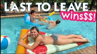 LAST SIBLING TO LEAVE THE POOL WINS! | THREE TEENS COMPETE IN NANA'S POOL