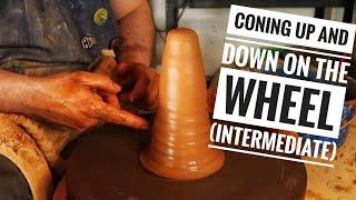 Coning clay up and down (intermediate)