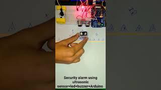 security alarm using LED+buzzer+ultrasonic sensor+Arduino UNO #projectzomboid #trending