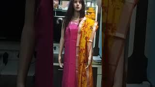 #Mangalagiri pattu dress material with nizam border &digital printed dupatta withallover butterflies