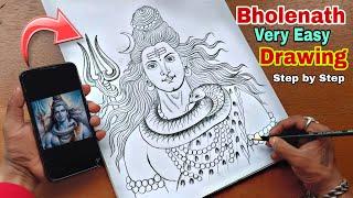 How to draw Lord Shiva | Easy drawing of lord Lord Mahadev | Step by step Lord Shiva drawing