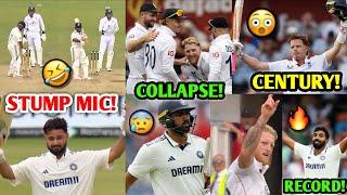 INDIA WORST COLLAPSE  Rishabh Stump Mic  Bumrah RECORD  Pope 100  India Vs England News